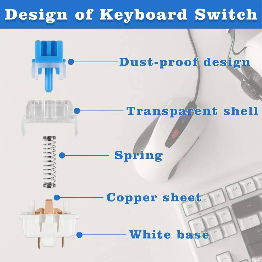 1-150 Stuks 3 Pin DIY Mechanis - Keyboard Gaming Blue Switch recensie en prijs