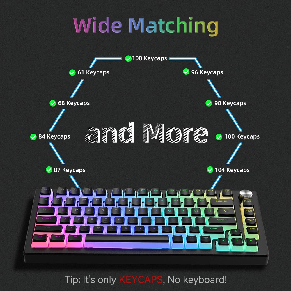 Nieuwe Pudding PBT Keycaps 129 - Keyboard Gaming Blue Switch recensie en prijs