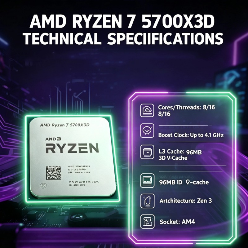 Nieuwe AMD Ryzen 7 5700X3D R7  - Amd Cpu Ryzen 7 recensie en prijs