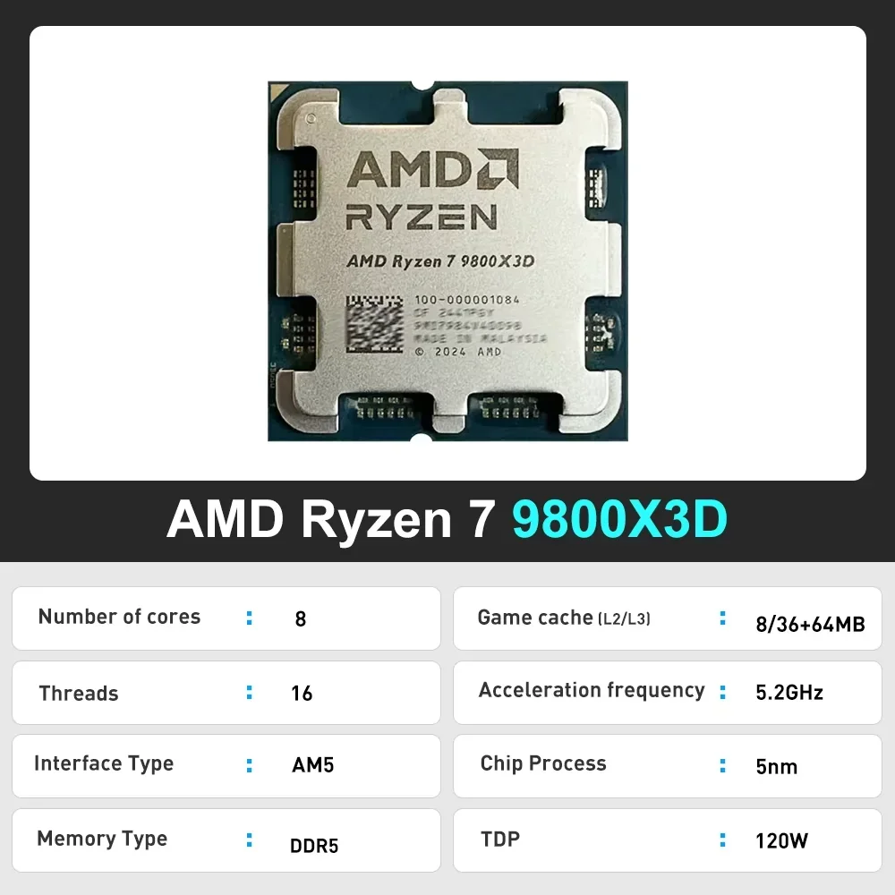 Ryzen 7 9800X3D AMD AM5 deskto - Amd Cpu Ryzen 7 recensie en prijs